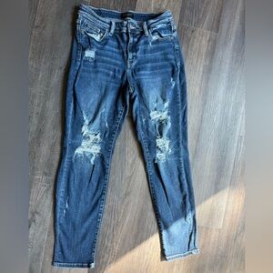 Judy Blue Dark Distressed Skinny Jeans
